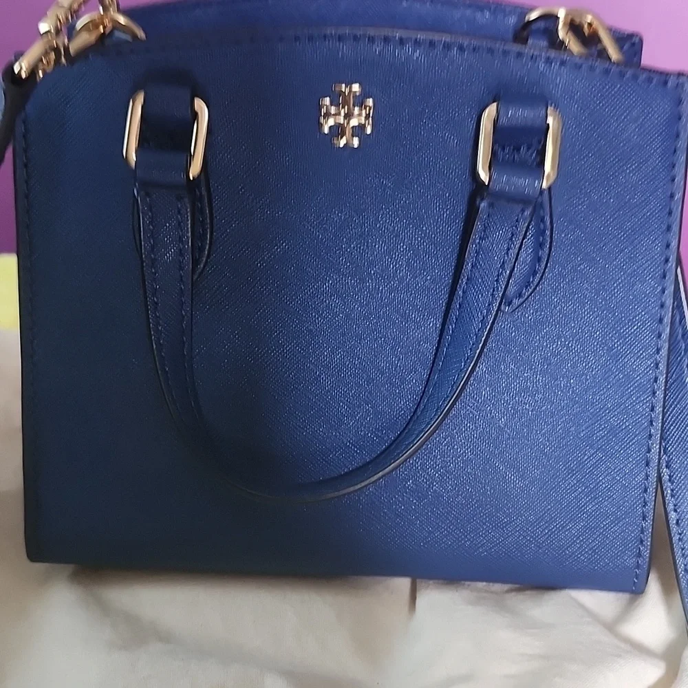 Tory Burch Blue Satchel New - Picture 3 of 8